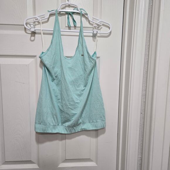 Lacoste Striped Halter Tank Top Green White Size 40 - Picture 6 of 10
